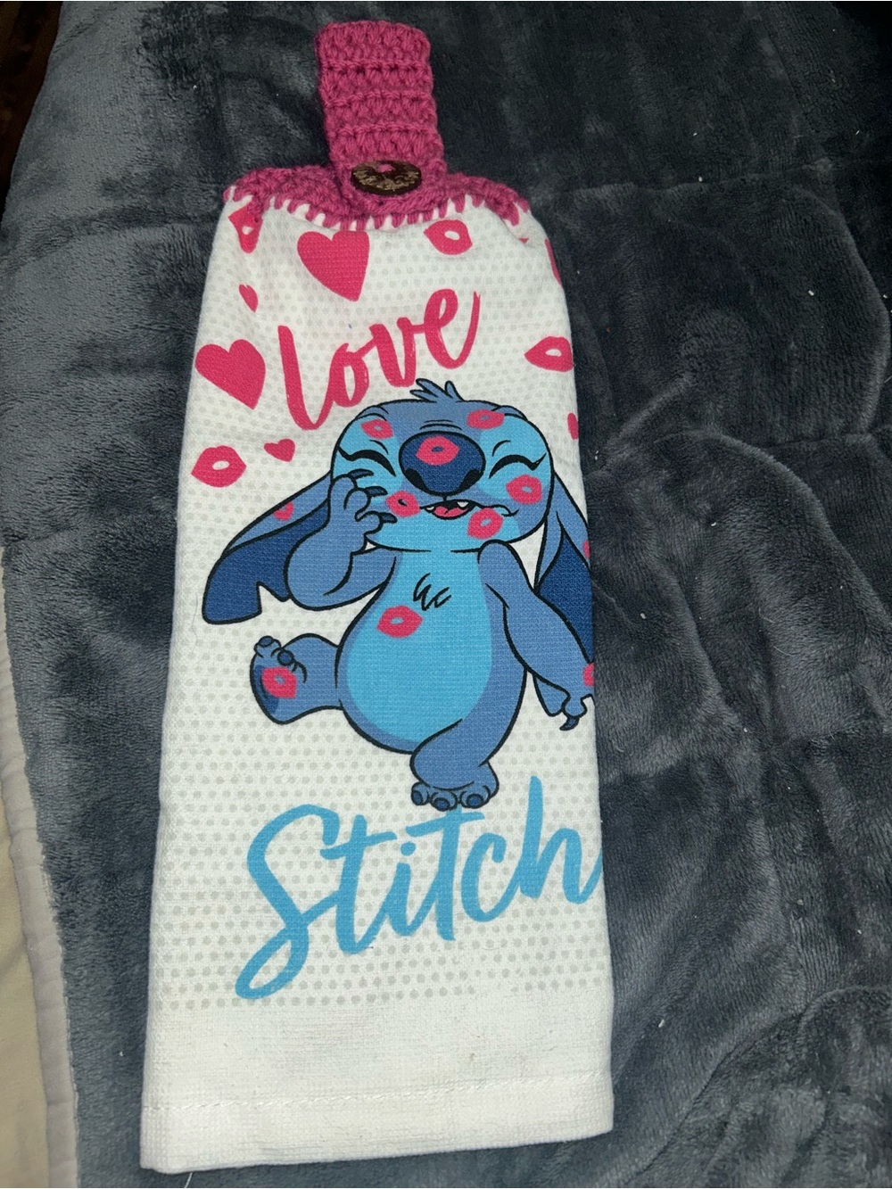 Disney Stitch 'Love' Kitchen Hanging Towel